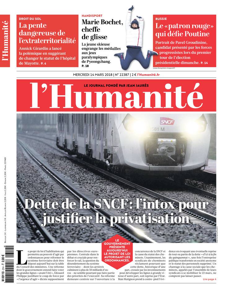 L'Humanité 14 mars 2018 L'Humanité du 14 mars 2018 à télécharger sur iPad