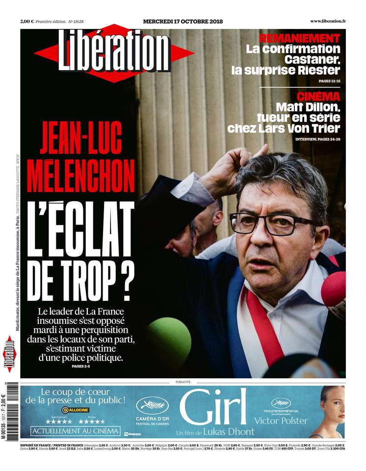 Libération 17 octobre 2018 Libération du 17 octobre 2018 à télécharger sur iPad