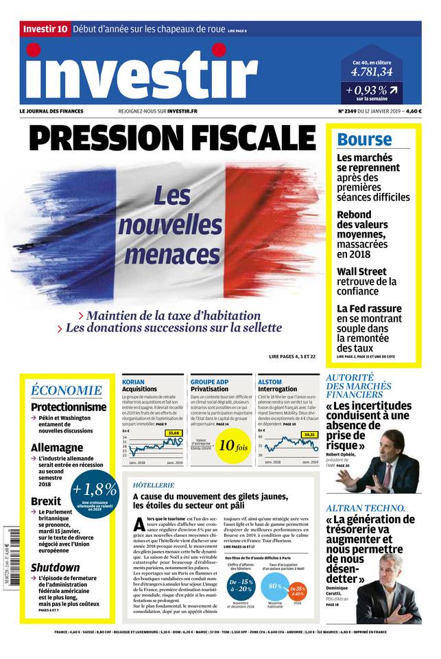 Investir 12 janvier 2019 Abonnement Investir Pas Cher avec le BOUQUET ePresse.fr