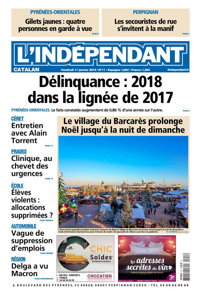 L'Indépendant 11 janvier 2019 L'Indépendant du 11 janvier 2019 à télécharger sur iPad