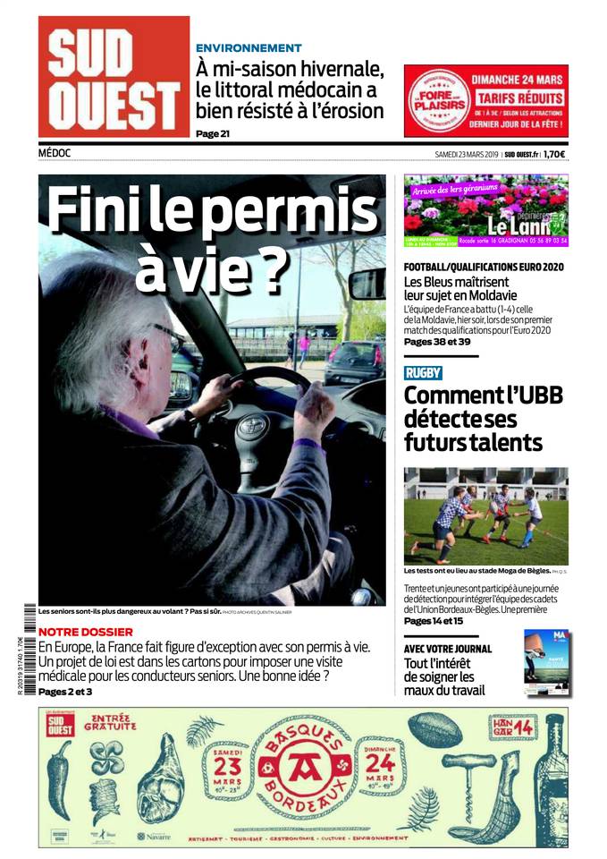 Sud Ouest 23 mars 2019 Abonnement Sud Ouest Pas Cher avec BOUQUET INFO ePresse.fr