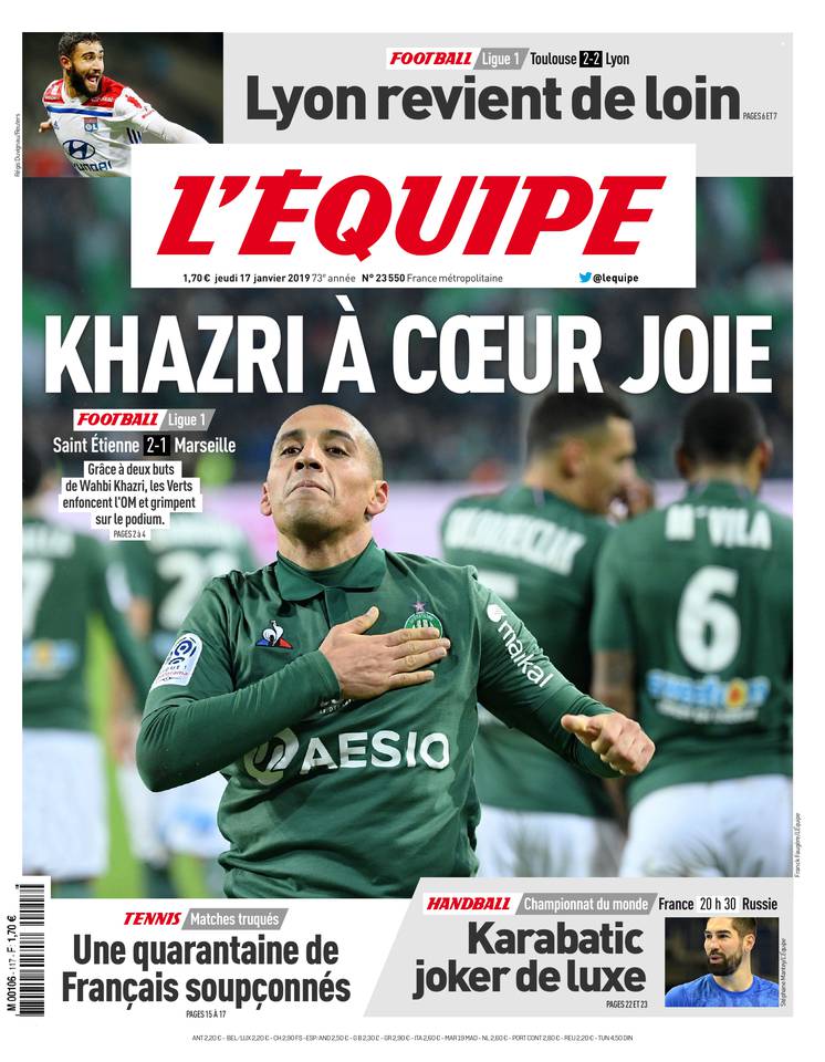 L'Équipe 17 janvier 2019 Abonnement à L'Équipe Pas Cher avec le BOUQUET SPORT ePresse.fr