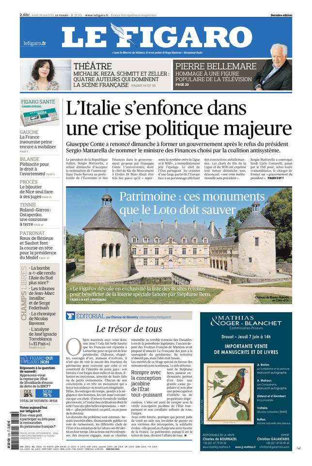 Le Figaro 28 mai 2018 Le Figaro du 28 mai 2018 à télécharger sur iPad