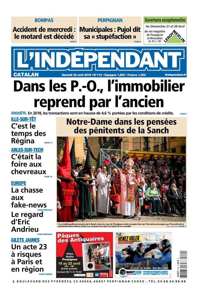 L'Indépendant 20 avril 2019 Abonnement L’Indépendant Pas Cher avec BOUQUET INFO ePresse.fr