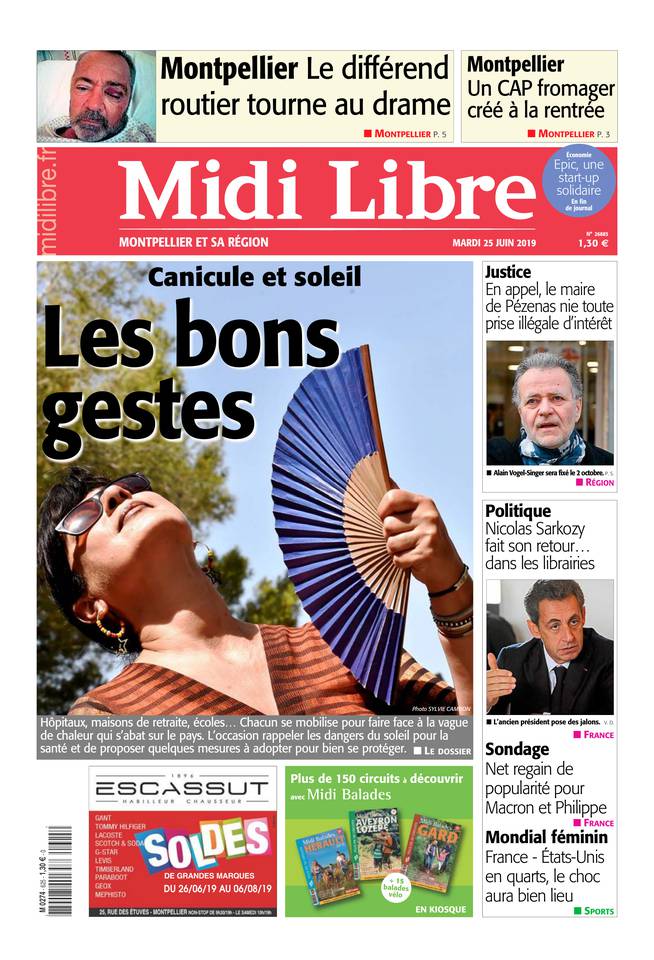 Midi Libre 25 juin 2019 Abonnement à Midi Libre Pas Cher avec le BOUQUET INFO ePresse.fr