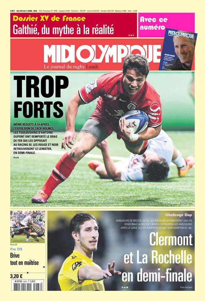 Midi Olympique Rouge 01 avril 2019 Midi Olympique Rouge N°5488 du 01 avril 2019 à télécharger sur iPad