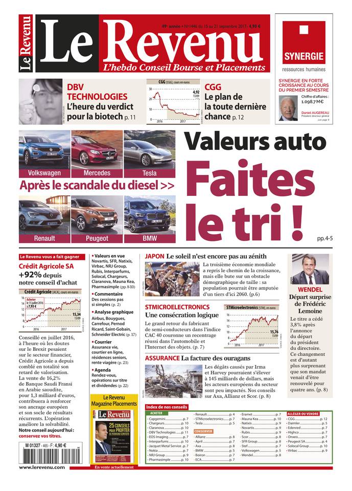 Le Revenu 14 septembre 2017 Le Revenu N°1446 du 14 septembre 2017 à télécharger sur iPad