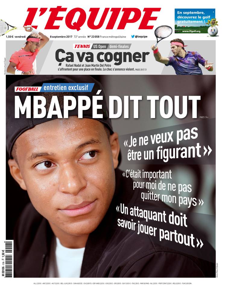 L'Équipe 08 septembre 2017 L'Équipe du 08 septembre 2017 à télécharger sur iPad