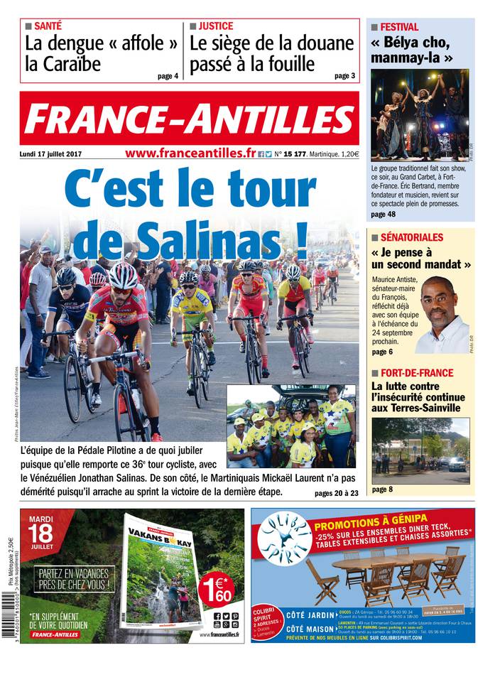 France-Antilles Martinique 17 juillet 2017 France-Antilles Martinique du 17 juillet 2017 à télécharger sur iPad