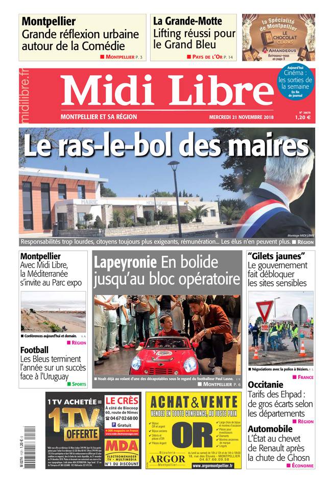 Midi Libre 21 novembre 2018 Abonnement à Midi Libre Pas Cher avec le BOUQUET INFO ePresse.fr