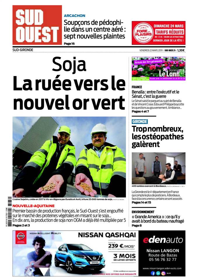 Sud Ouest 22 mars 2019 Abonnement Sud Ouest Pas Cher avec BOUQUET INFO ePresse.fr