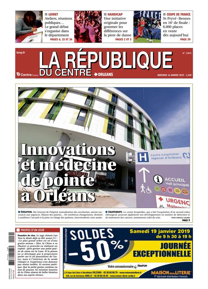 La République du Centre 16 janvier 2019 Abonnement République du Centre Pas Cher avec le BOUQUET ePresse.fr