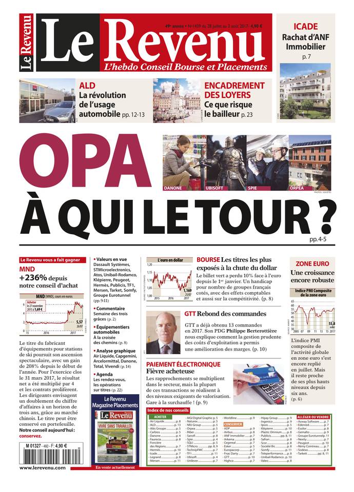 Le Revenu 27 juillet 2017 Abonnement Le Revenu Pas Cher avec le BOUQUET À LA CARTE ePresse.fr