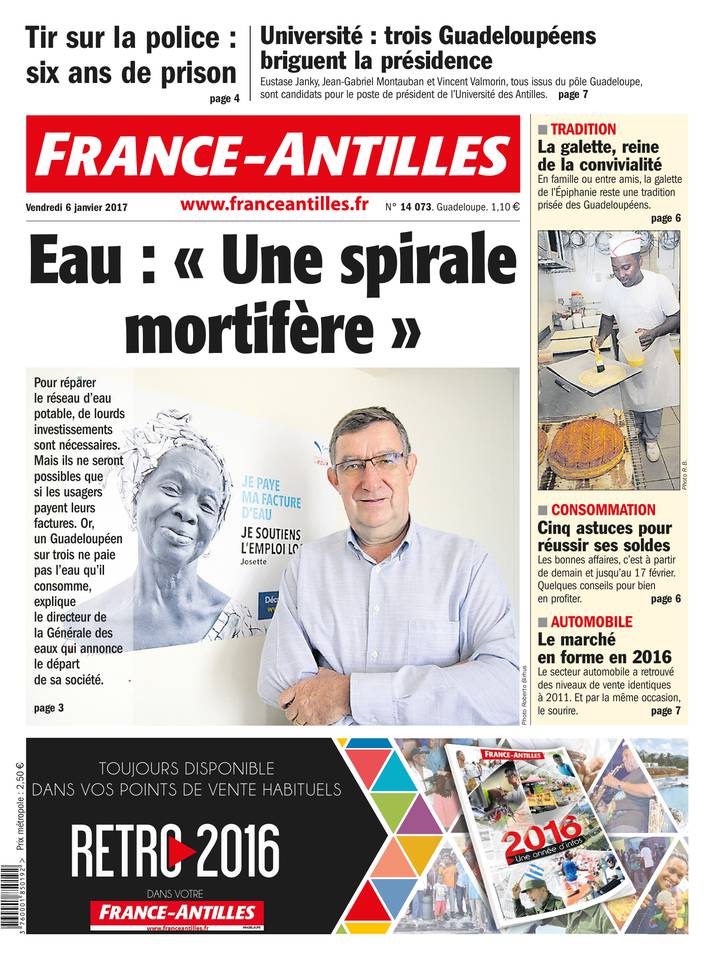 France-Antilles Guadeloupe 06 janvier 2017 France-Antilles Guadeloupe du 06 janvier 2017 à télécharger sur iPad