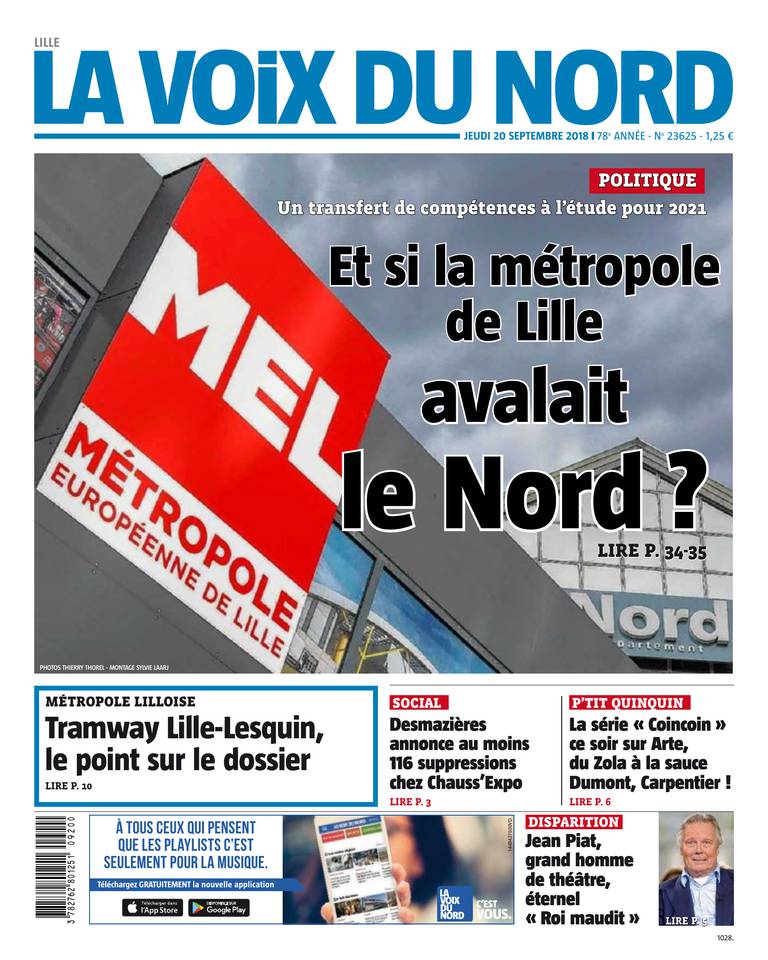 La Voix du Nord 20 septembre 2018 La Voix du Nord - Lille du 20 septembre 2018