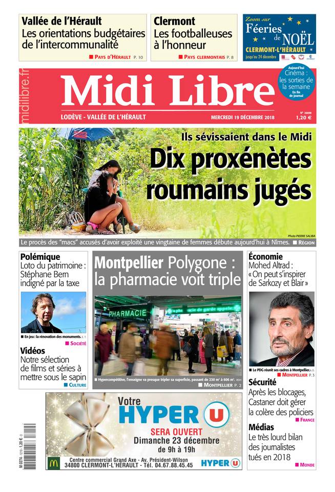 Midi Libre 19 décembre 2018 Abonnement à Midi Libre Pas Cher avec le BOUQUET INFO ePresse.fr