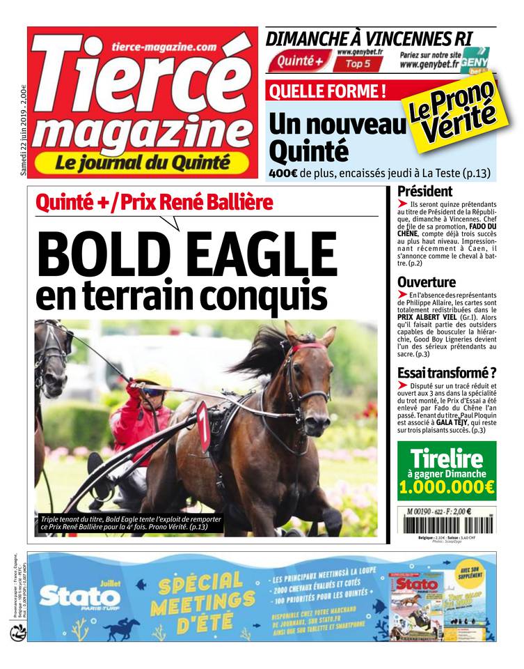 Tiercé Magazine 22 juin 2019 Tiercé Magazine du 22 juin 2019 à télécharger sur iPad