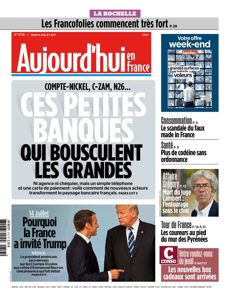 Aujourd'hui en France 13 juillet 2017 Aujourd'hui en France du 13 juillet 2017 à télécharger sur iPad