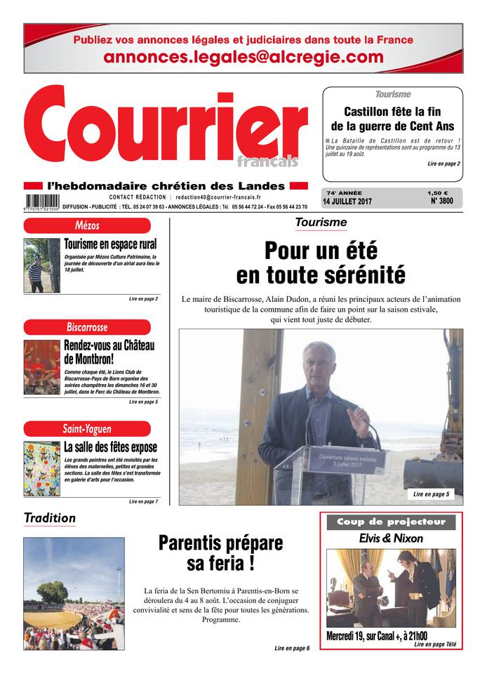 Courrier Français 14 juillet 2017 Courrier Français du 14 juillet 2017 à télécharger sur iPad