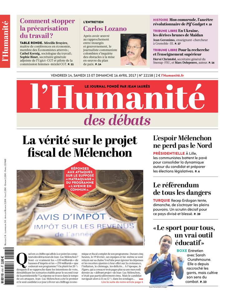 L'Humanité 14 avril 2017 L'Humanité du 14 avril 2017 à télécharger sur iPad