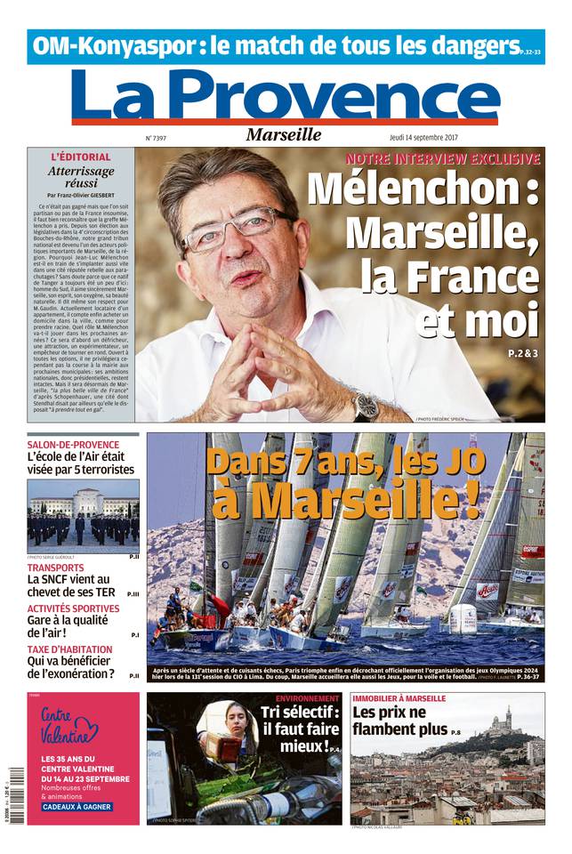 La Provence 14 septembre 2017 La Provence du 14 septembre 2017 à télécharger sur iPad