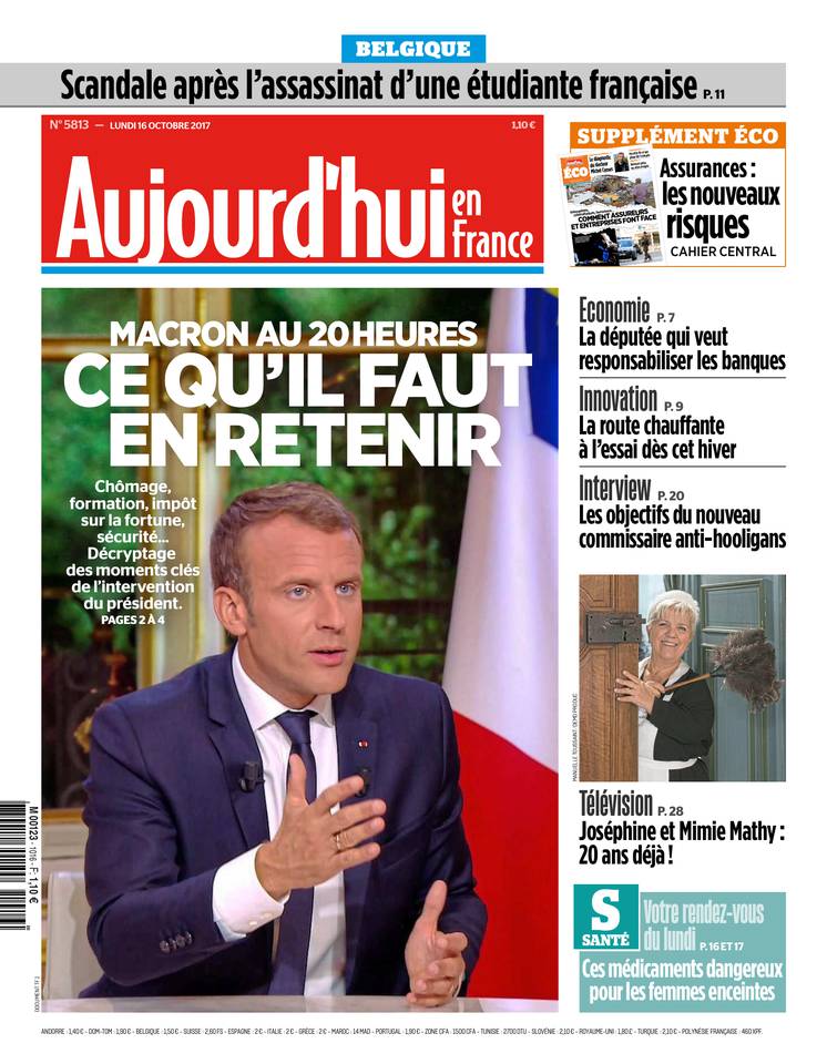 Aujourd'hui en France 16 octobre 2017 Aujourd'hui en France du 16 octobre 2017 à télécharger sur iPad