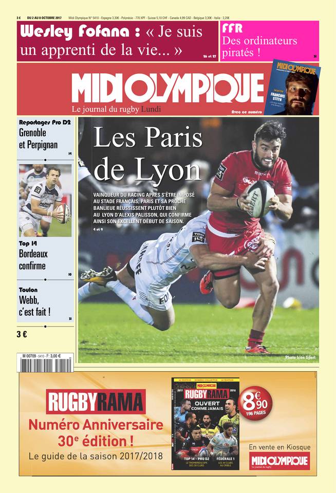 Midi Olympique Rouge 02 octobre 2017 Midi Olympique Rouge du 02 octobre 2017 à télécharger sur iPad