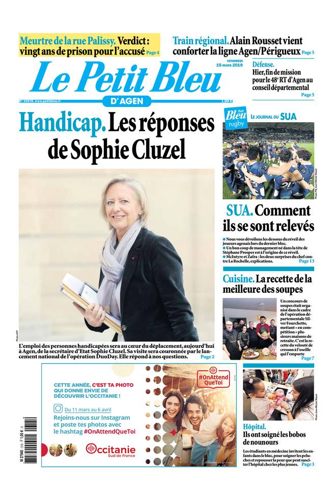 Le Petit Bleu d'Agen 15 mars 2019 Le Petit Bleu d'Agen du 15 mars 2019 à télécharger sur iPad