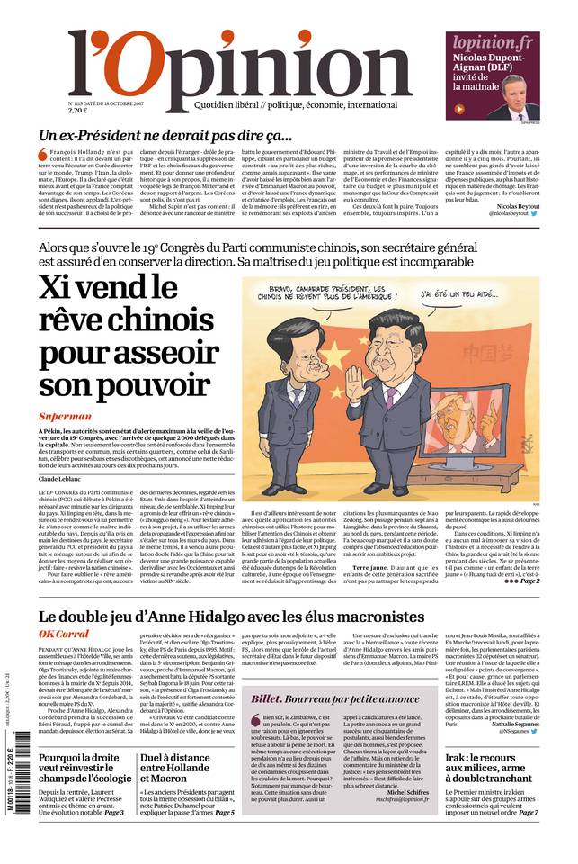 L'Opinion 18 octobre 2017 Abonnement à L’Opinion Pas Cher avec le BOUQUET INFO ePresse.fr