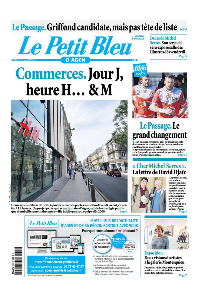Le Petit Bleu d'Agen 05 juin 2019 Le Petit Bleu d'Agen du 05 juin 2019 à télécharger sur iPad