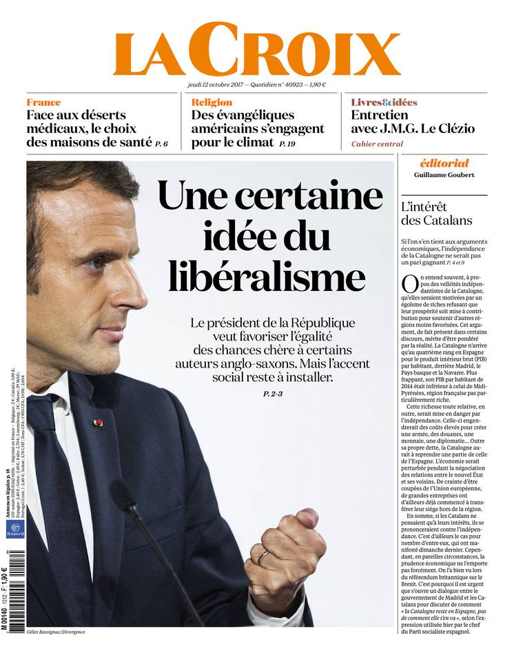 La Croix 12 octobre 2017 La Croix du 12 octobre 2017 à télécharger sur iPad