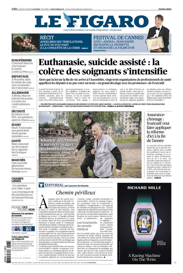 Le Figaro Une du 27 mai 2024