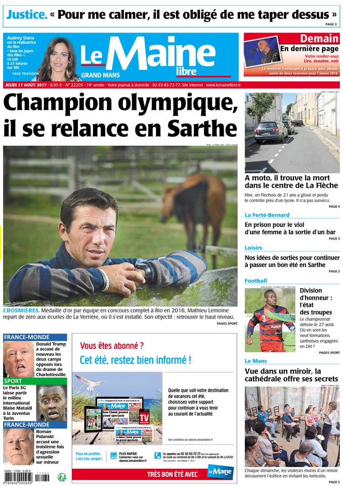 Le Maine Libre 17 août 2017 Le Maine Libre du 17 août 2017