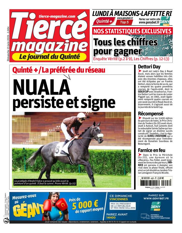 Tiercé Magazine 23 juin 2019 Tiercé Magazine du 23 juin 2019 à télécharger sur iPad