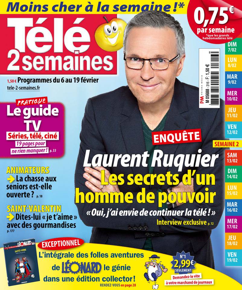 Télé 2 Semaines 01 février 2016 Télé 2 Semaines N°316 du 01 février 2016 à télécharger sur iPad