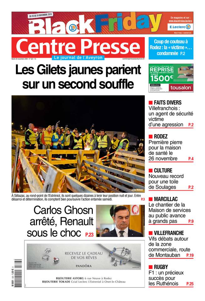 Centre Presse Aveyron 20 novembre 2018 Centre Presse Aveyron du 20 novembre 2018 à télécharger sur iPad