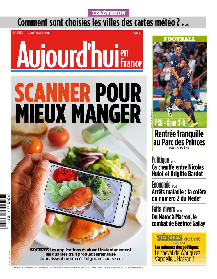 Aujourd'hui en France 13 août 2018 Aujourd'hui en France du 13 août 2018 à télécharger sur iPad