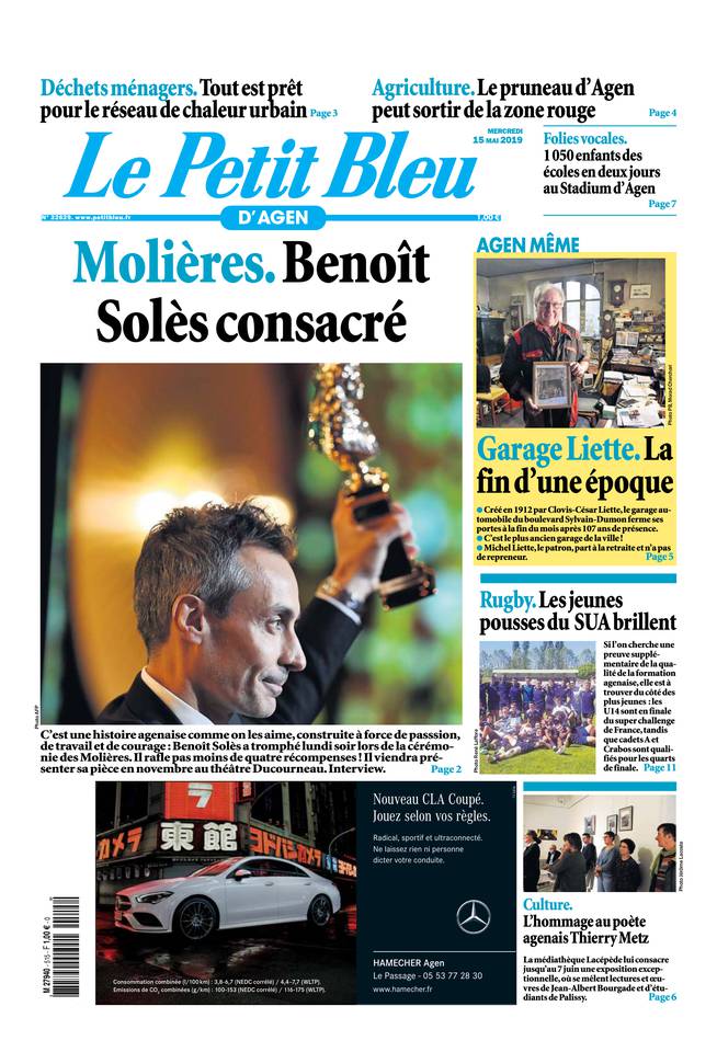 Le Petit Bleu d'Agen 15 mai 2019 Le Petit Bleu d'Agen du 15 mai 2019 à télécharger sur iPad