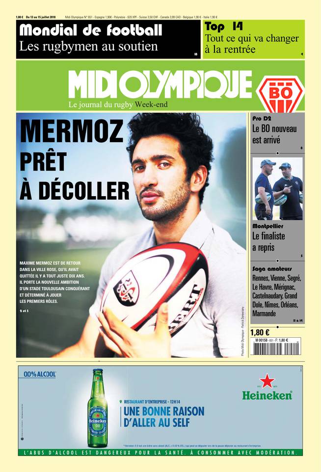 Midi Olympique Vert 13 juillet 2018 Midi Olympique Vert du 13 juillet 2018 à télécharger sur iPad