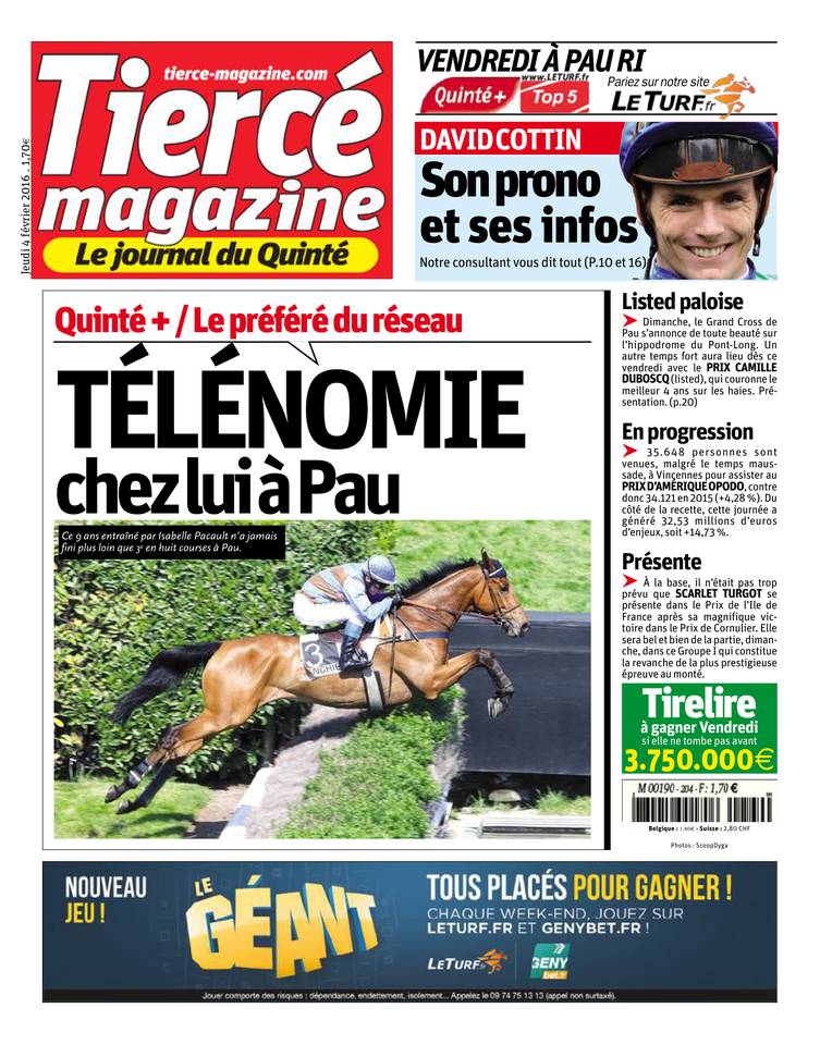 Abonnement Tiercé Mag Pas Cher avec le BOUQUET ePresse.fr