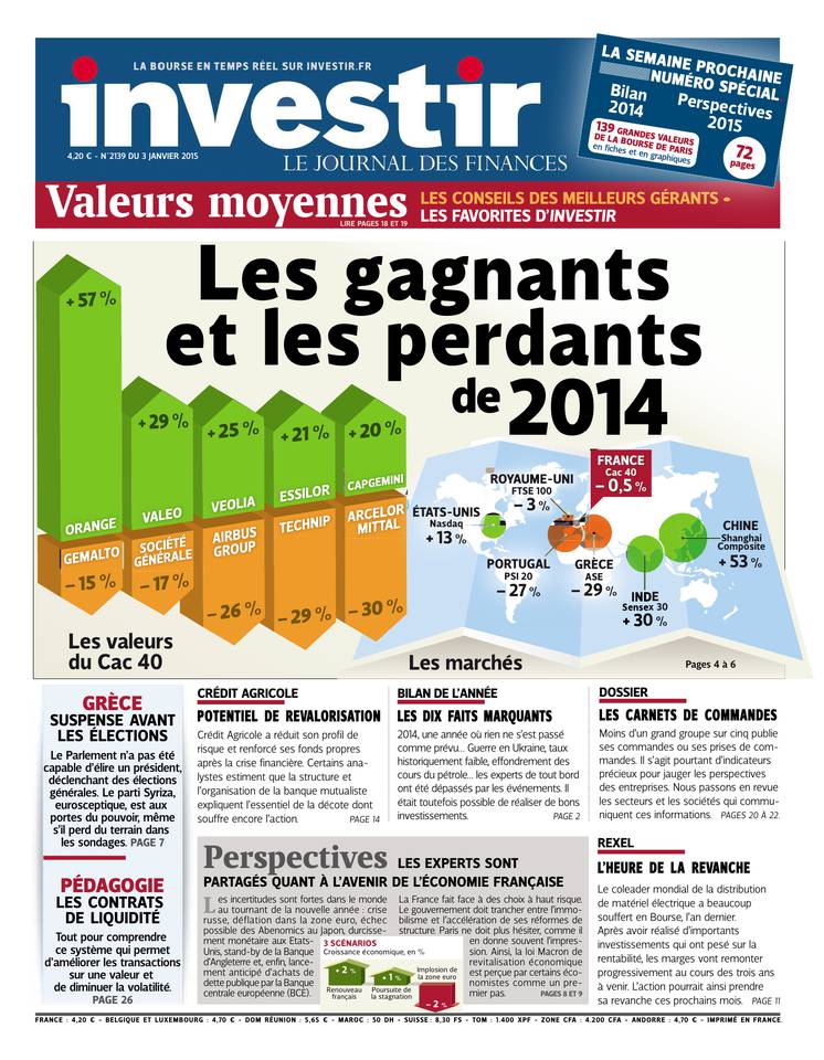 Investir 03 janvier 2015 Investir N°2139 du 03 janvier 2015 à télécharger sur iPad