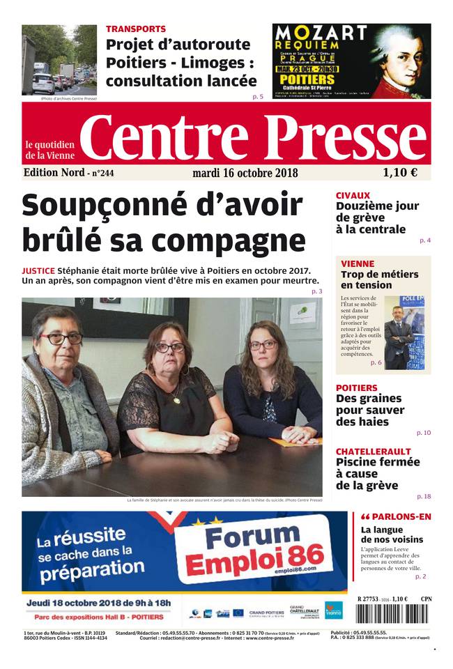 Centre Presse 16 octobre 2018 Abonnement Centre Presse Pas Cher avec le BOUQUET INFO ePresse.fr