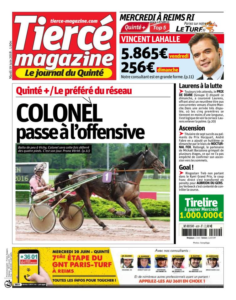 Tiercé Magazine 19 juin 2018 Abonnement Tiercé Mag Pas Cher avec le BOUQUET ePresse.fr