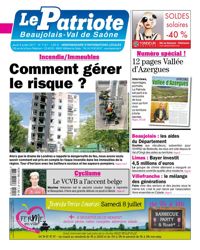 Le Patriote Beaujolais 06 juillet 2017 Le Patriote Beaujolais du 06 juillet 2017 à télécharger sur iPad