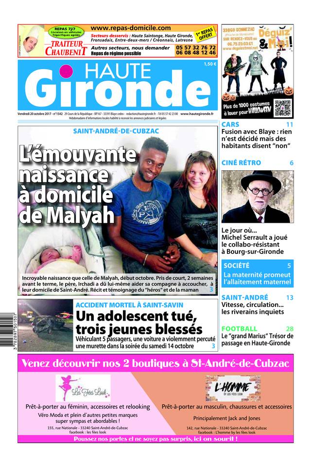 Haute Gironde 20 octobre 2017 Abonnement Haute Gironde Pas Cher avec BOUQUET INFO ePresse.fr