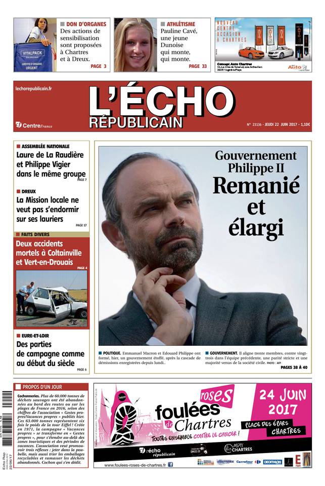 L'Écho Républicain 22 juin 2017 Abonnement L'Écho Républicain Pas Cher avec BOUQUET INFO ePresse.fr