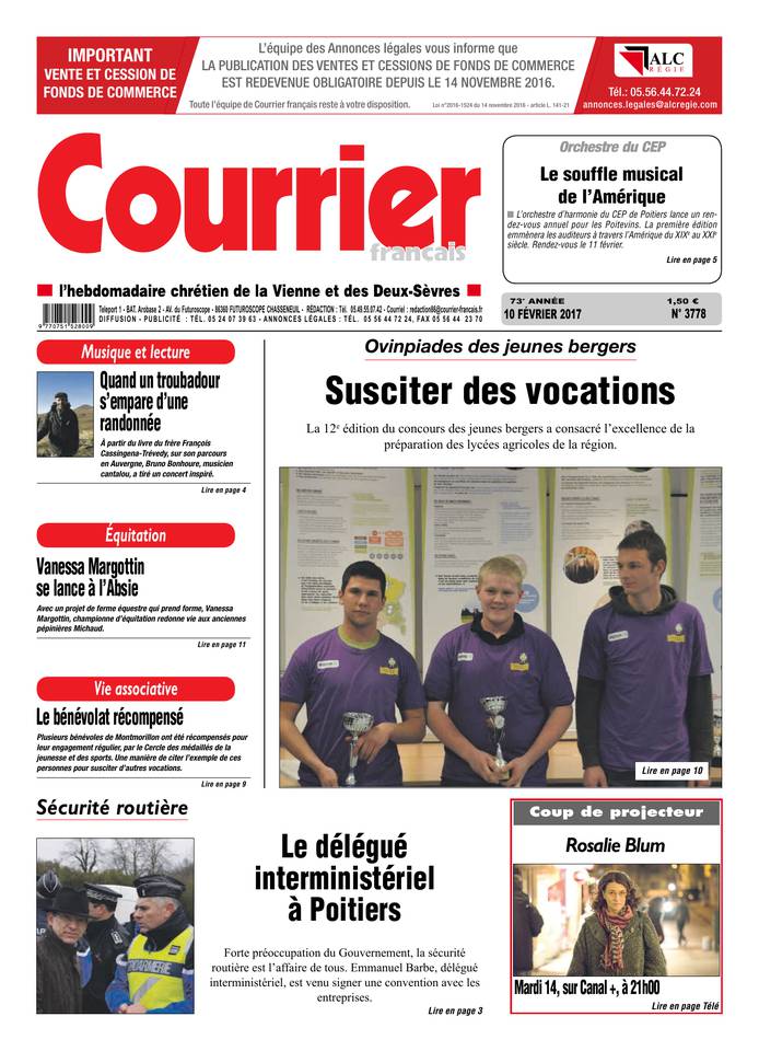 Courrier Français 10 février 2017 Courrier Français du 10 février 2017 à télécharger sur iPad