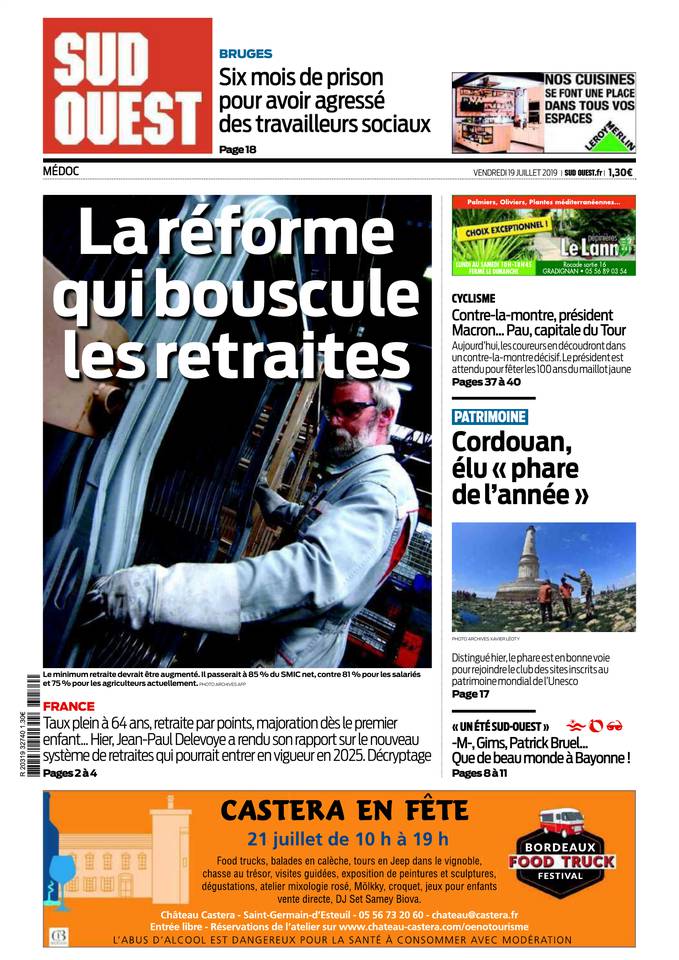 Sud Ouest 19 juillet 2019 Abonnement Sud Ouest Pas Cher avec BOUQUET INFO ePresse.fr