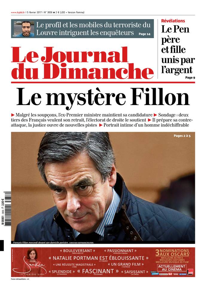Le Journal du Dimanche 05 février 2017 Le Journal du Dimanche N°3656 du 05 février 2017 à télécharger sur iPad
