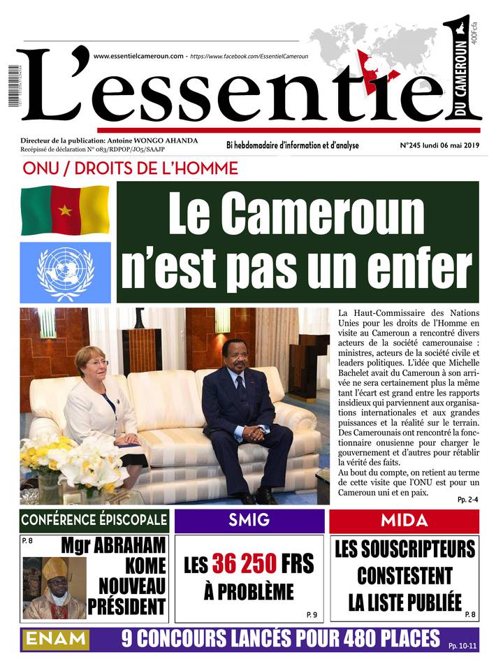 L'essentiel du Cameroun 06 mai 2019 L'essentiel du Cameroun du 06 mai 2019